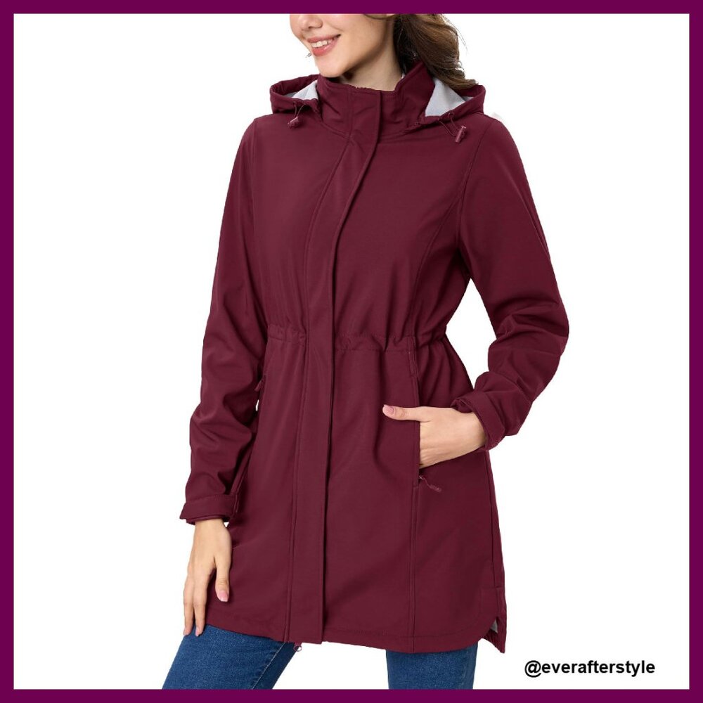 Long Fleece Lined Jacket Windproof Insulated Hood… - image 1